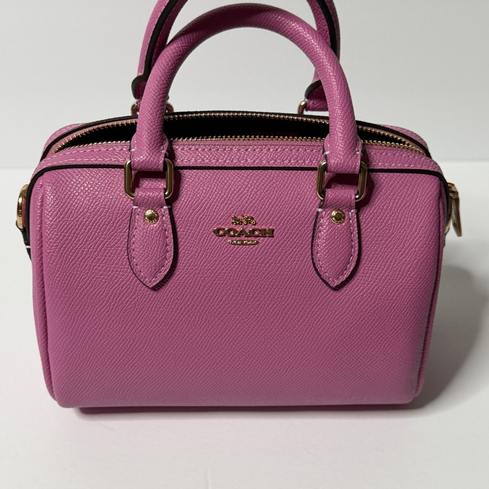Coach Mini Rowan Fuchsia Leather Satchel- NWOT